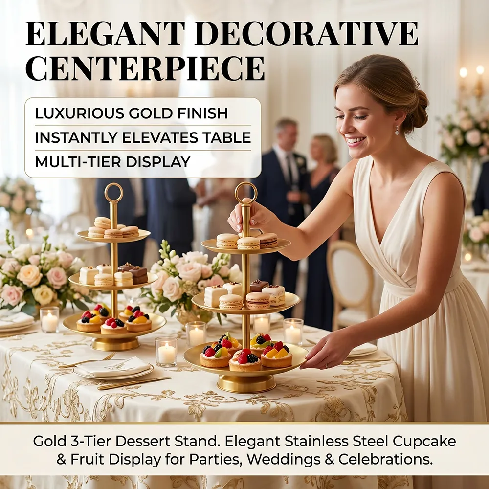 🍰 Elegant 3-Tier Stainless Steel Dessert Stand - Image 3