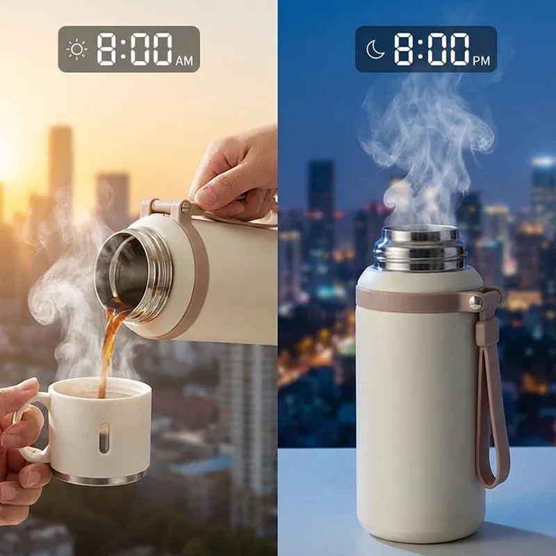 Stainless Steel Vacuum-Insulated Bottle with Lidded Cup - Image 3
