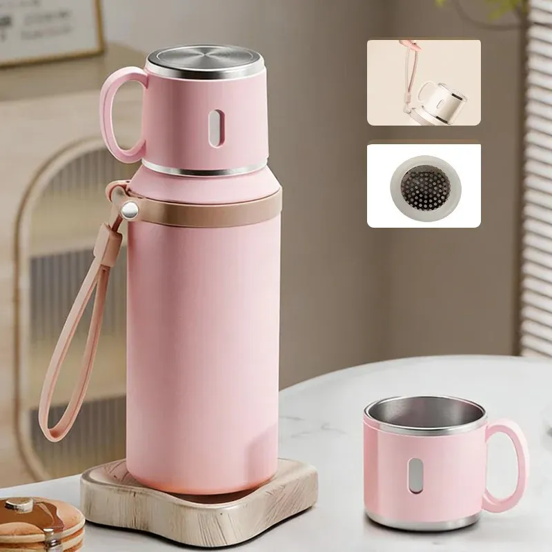 Stainless Steel Vacuum-Insulated Bottle with Lidded Cup - Image 9