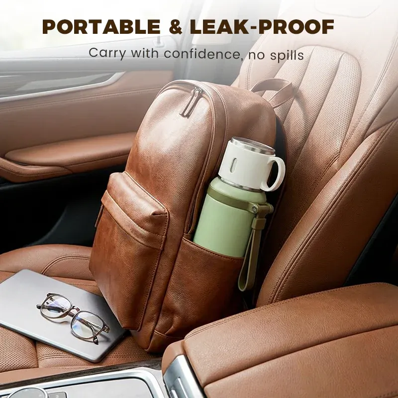 Stainless Steel Vacuum-Insulated Bottle with Lidded Cup - Image 6