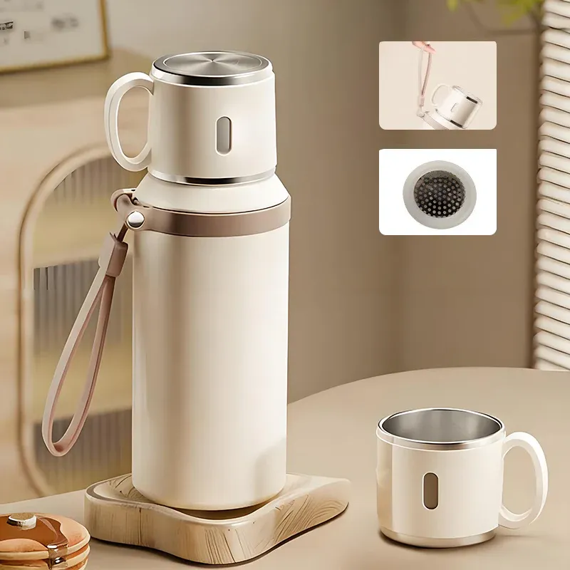 Stainless Steel Vacuum-Insulated Bottle with Lidded Cup - Image 10