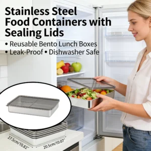 Stainless Steel Food Containers with Sealing Lids🥗