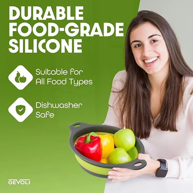 Gevoli Collapsible Colanders 4PC Set: Your Space-Saving, No-Mess Kitchen Hero! 🌟 - Image 12