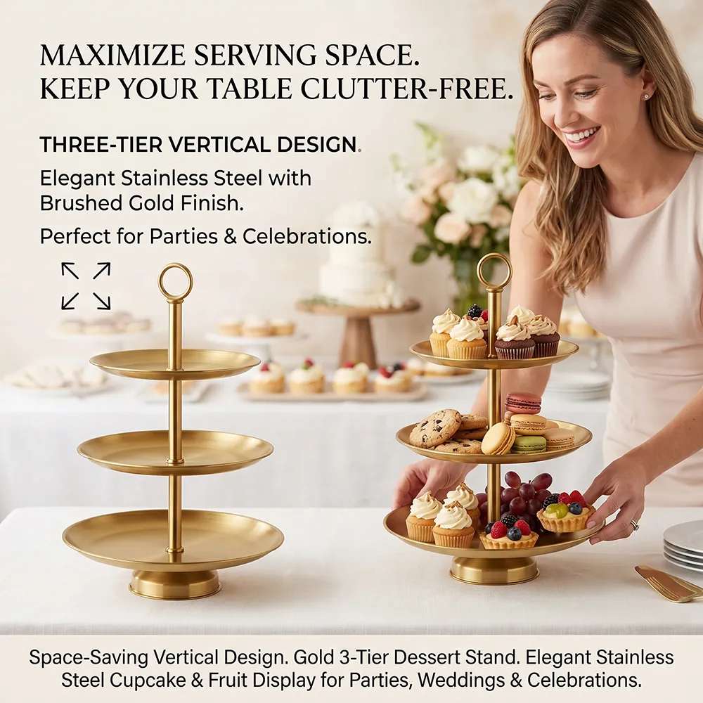 🍰 Elegant 3-Tier Stainless Steel Dessert Stand - Image 5
