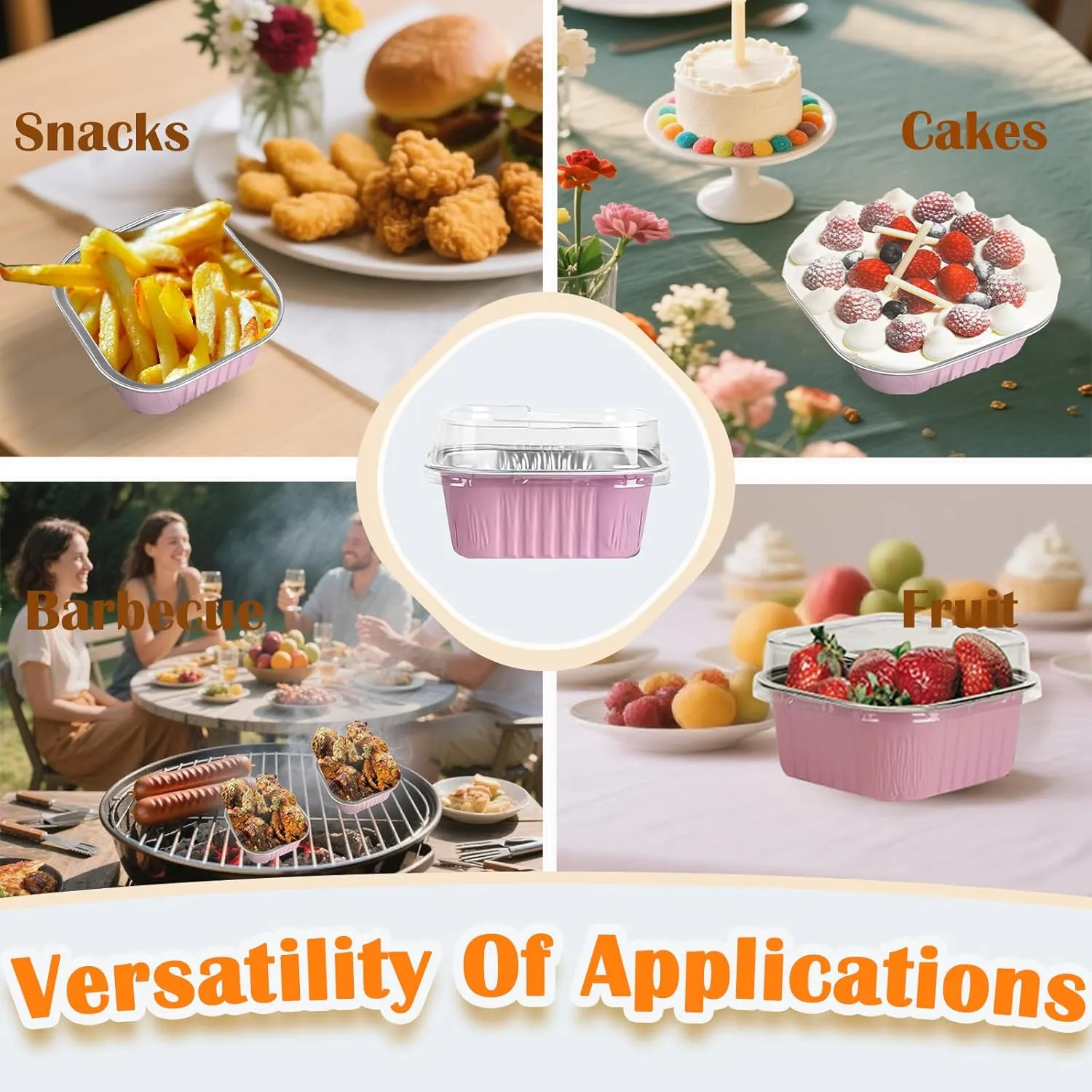 30Pack 5oz Mini Square Baking Cups with Lids - Image 4