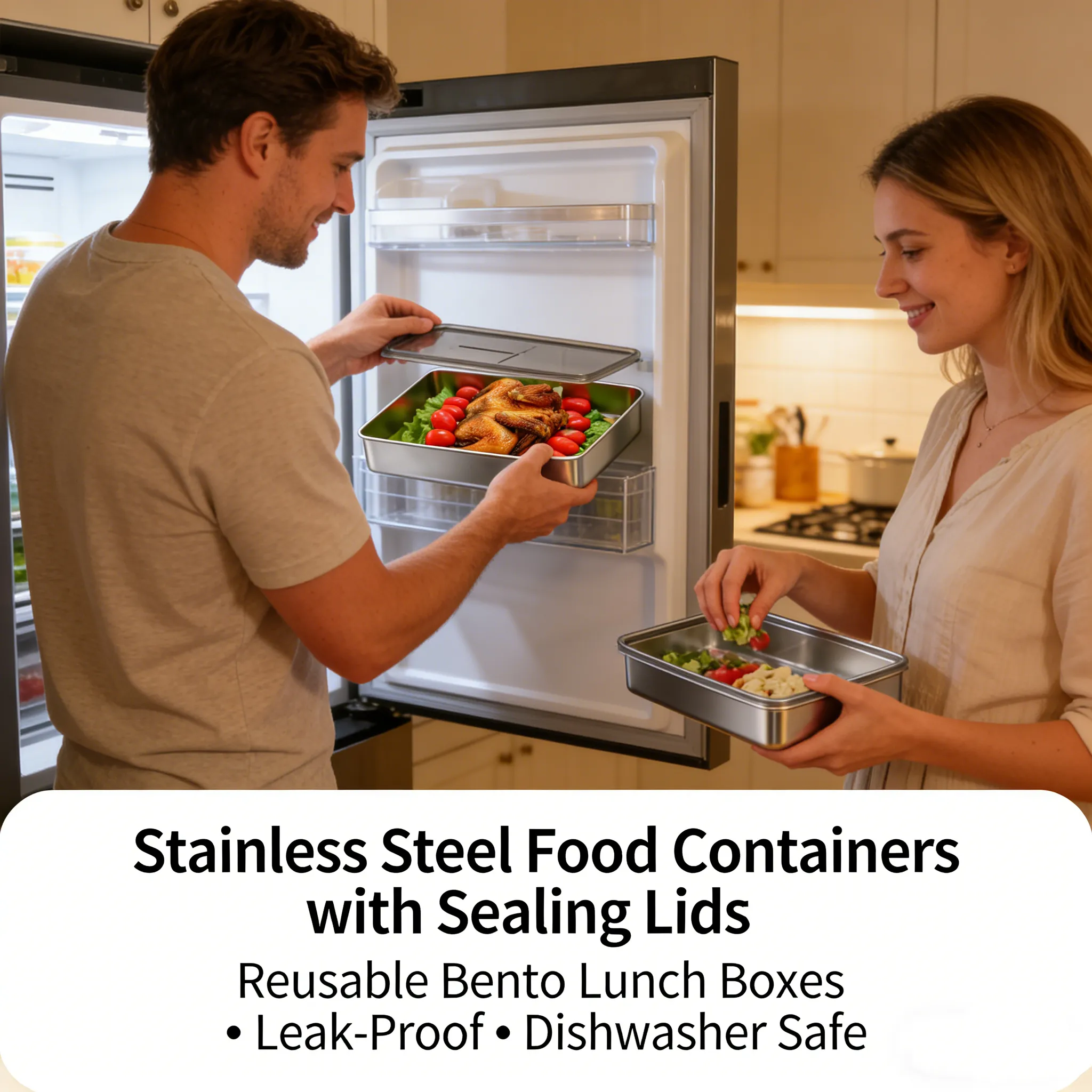 Stainless Steel Food Containers with Sealing Lids🥗 - Image 2
