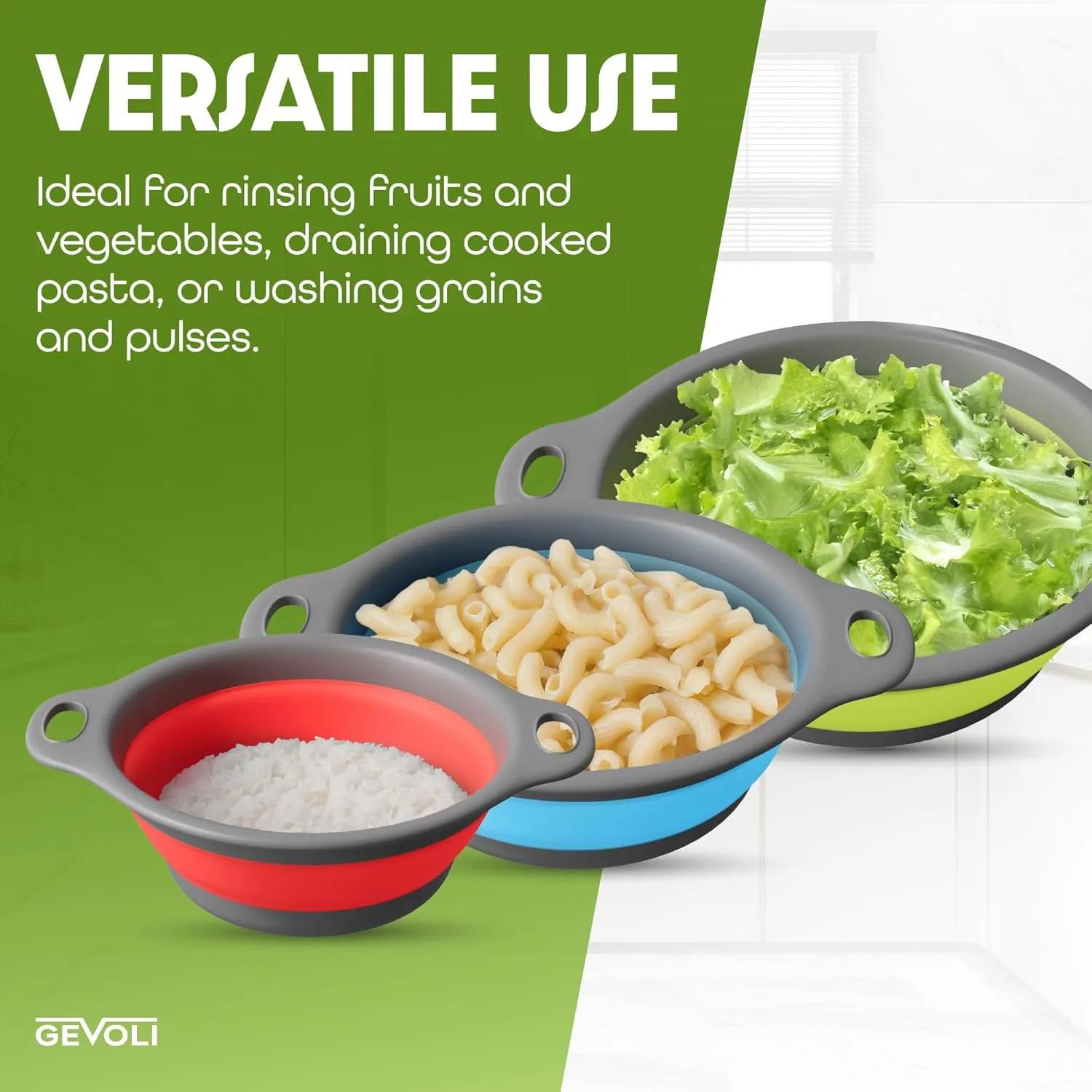 Gevoli Collapsible Colanders 4PC Set: Your Space-Saving, No-Mess Kitchen Hero! 🌟 - Image 10