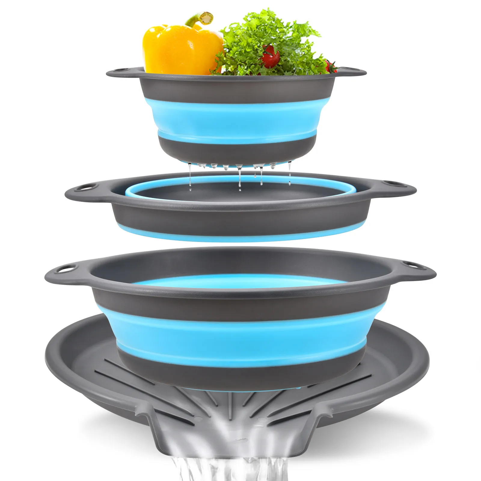 Gevoli Collapsible Colanders 4PC Set: Your Space-Saving, No-Mess Kitchen Hero! 🌟 - Image 6