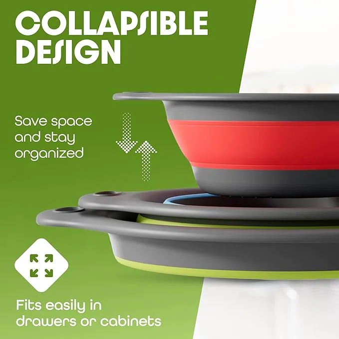 Gevoli Collapsible Colanders 4PC Set: Your Space-Saving, No-Mess Kitchen Hero! 🌟 - Image 8
