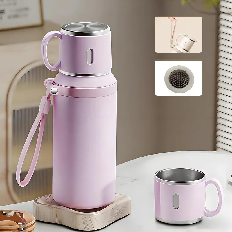 Stainless Steel Vacuum-Insulated Bottle with Lidded Cup - Image 12