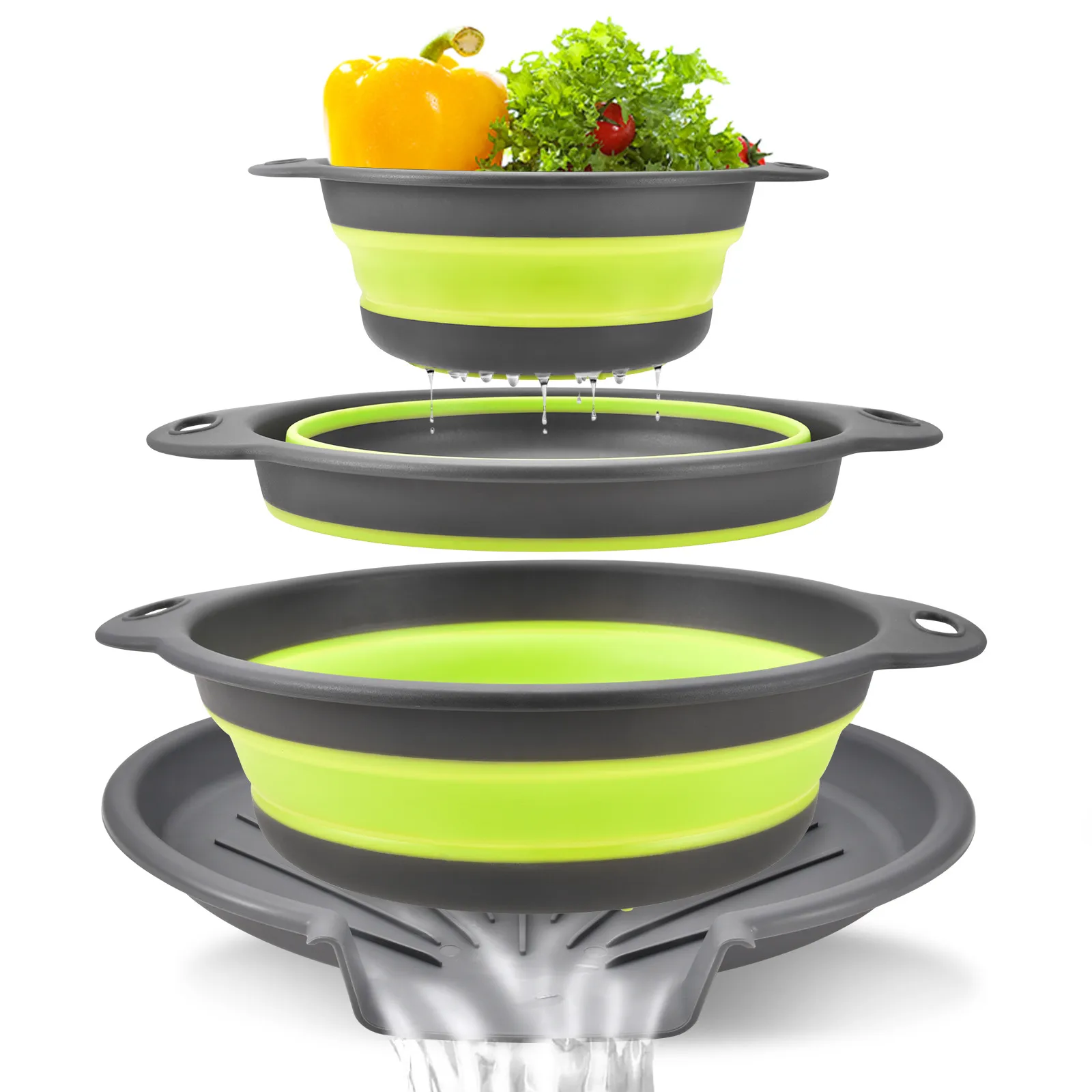 Gevoli Collapsible Colanders 4PC Set: Your Space-Saving, No-Mess Kitchen Hero! 🌟 - Image 4