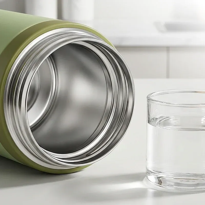 Stainless Steel Vacuum-Insulated Bottle with Lidded Cup - Image 8