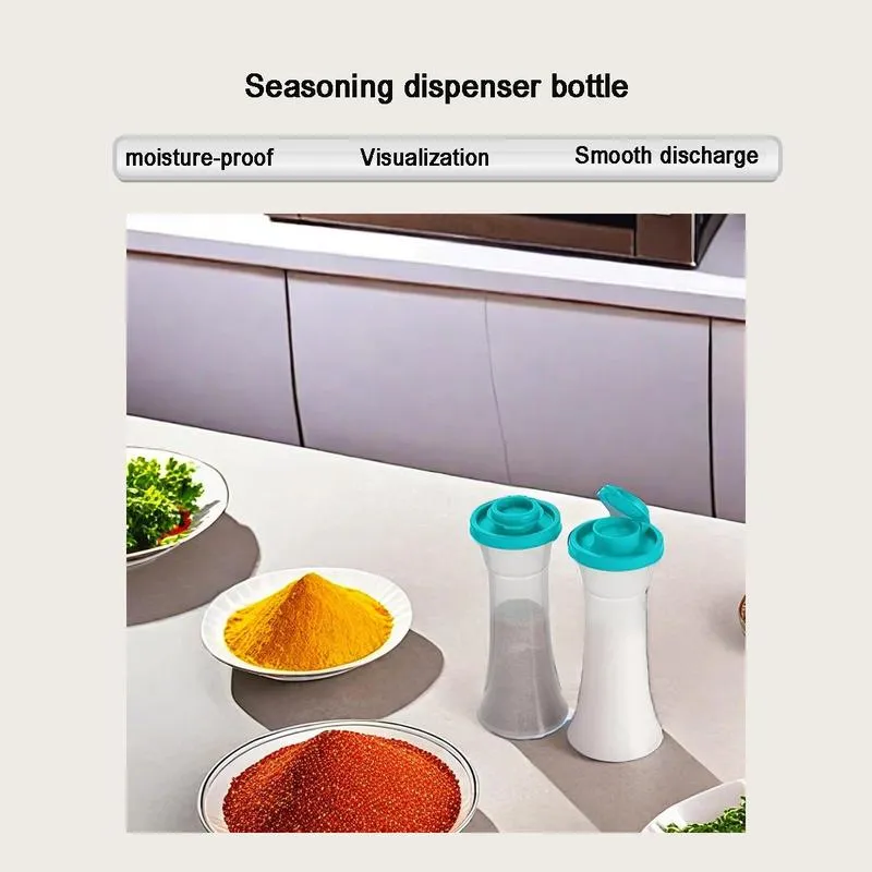 Salt & Pepper Shaker, 2 Counts/set Large Plastic Salt & Pepper Shaker with Lid, Moisture-proof Seasoning Bottle for Home Kitchen Restaurant Salt Pepper Shakers - Image 8