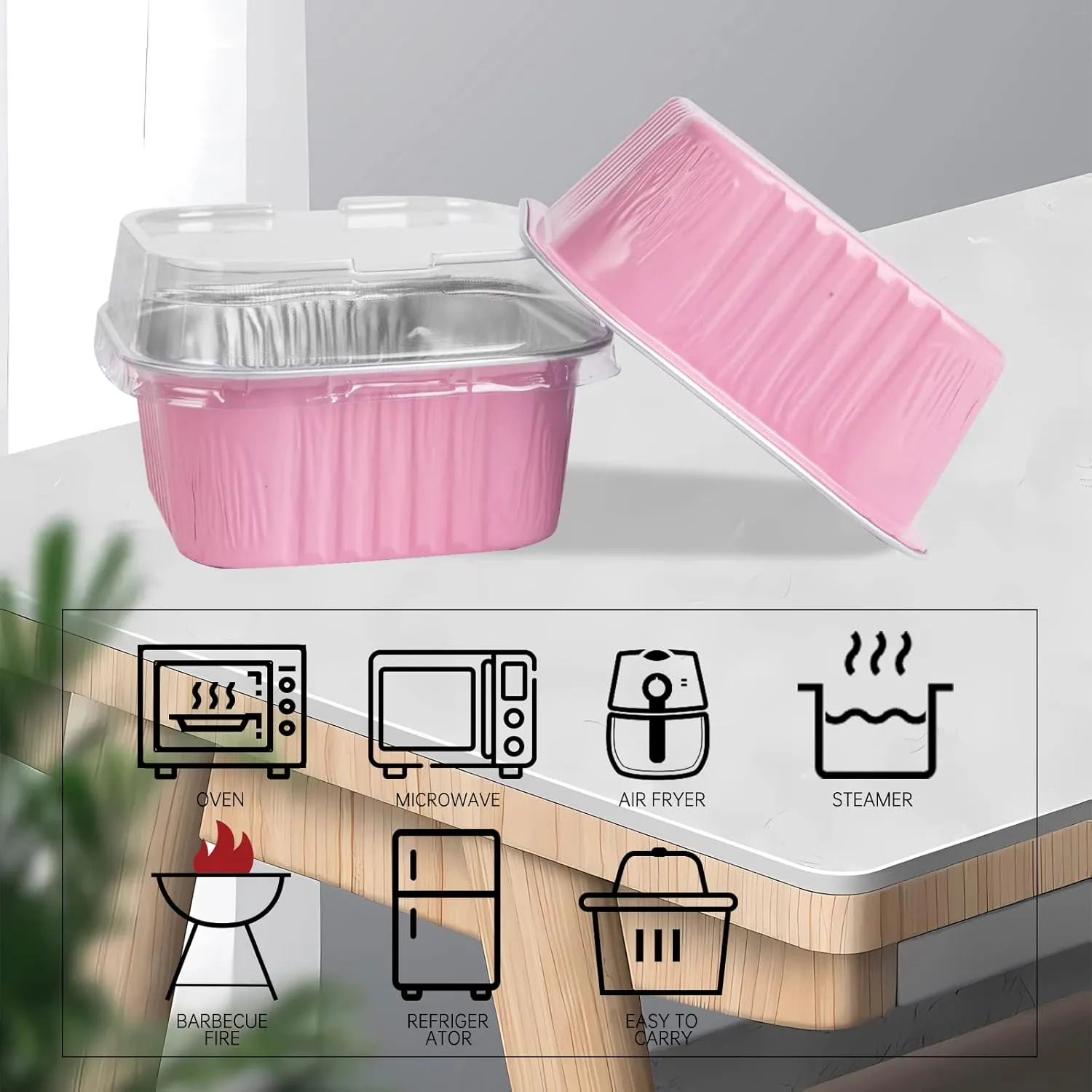 30Pack 5oz Mini Square Baking Cups with Lids - Image 2