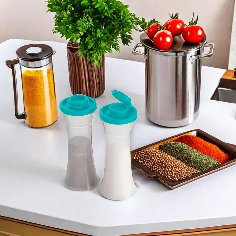 Salt & Pepper Shaker, 2 Counts/set Large Plastic Salt & Pepper Shaker with Lid, Moisture-proof Seasoning Bottle for Home Kitchen Restaurant Salt Pepper Shakers - Image 6