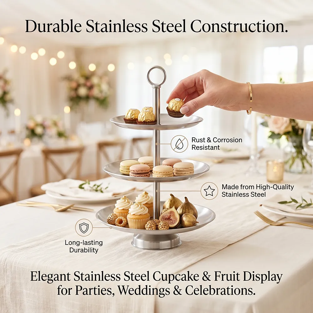🍰 Elegant 3-Tier Stainless Steel Dessert Stand - Image 6