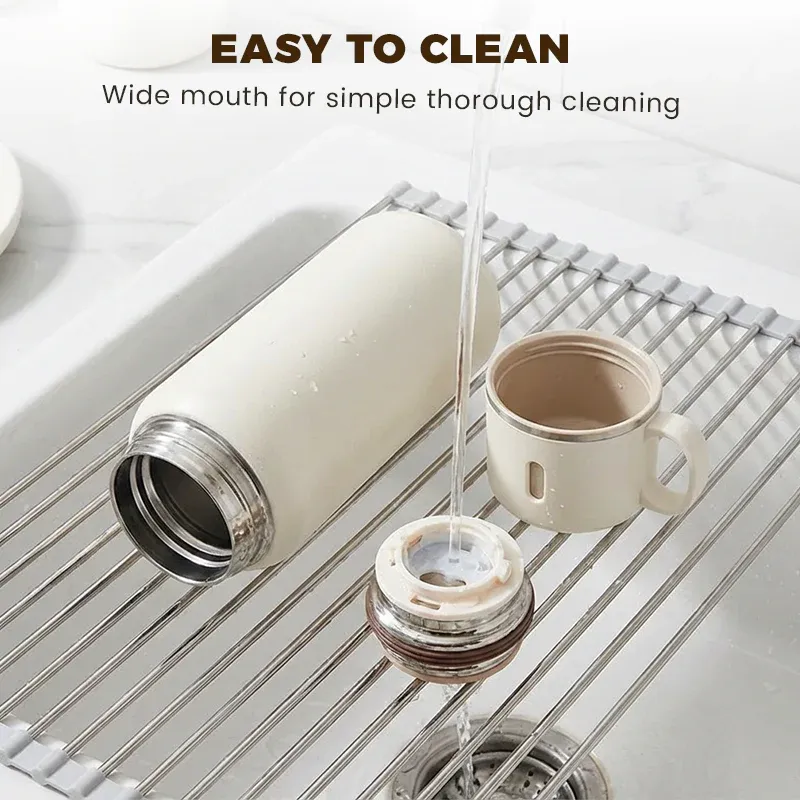 Stainless Steel Vacuum-Insulated Bottle with Lidded Cup - Image 7