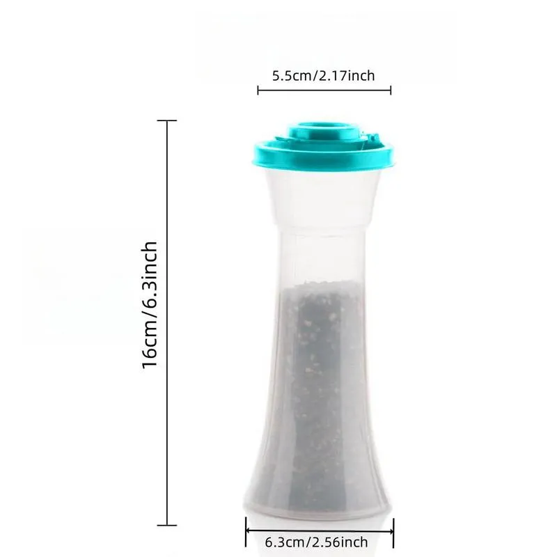Salt & Pepper Shaker, 2 Counts/set Large Plastic Salt & Pepper Shaker with Lid, Moisture-proof Seasoning Bottle for Home Kitchen Restaurant Salt Pepper Shakers - Image 2