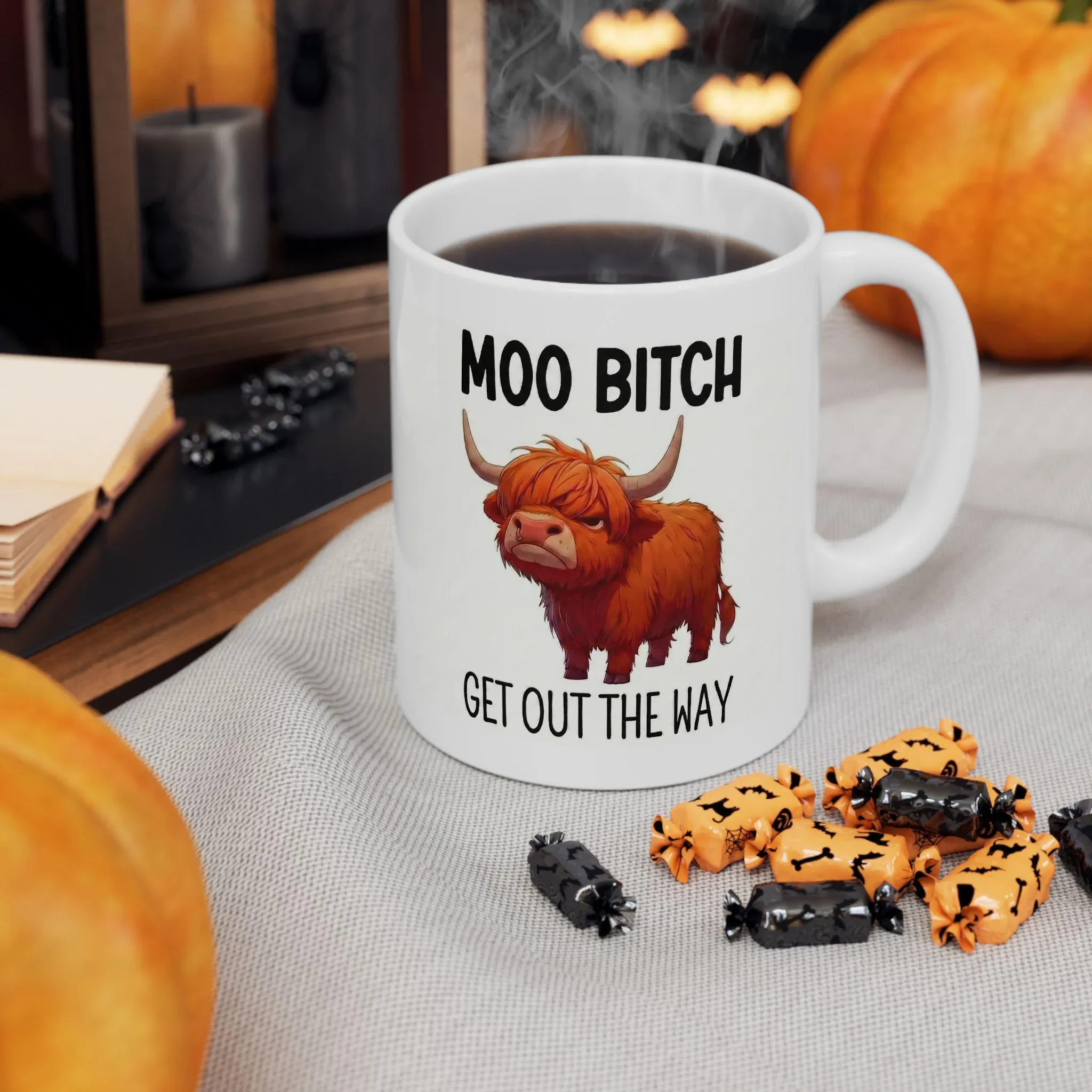 💥49% OFF⏰Moo Bitch Get Out The Way Highland Cow Mug - Image 4