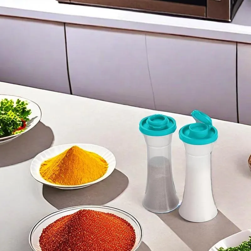 Salt & Pepper Shaker, 2 Counts/set Large Plastic Salt & Pepper Shaker with Lid, Moisture-proof Seasoning Bottle for Home Kitchen Restaurant Salt Pepper Shakers - Image 3