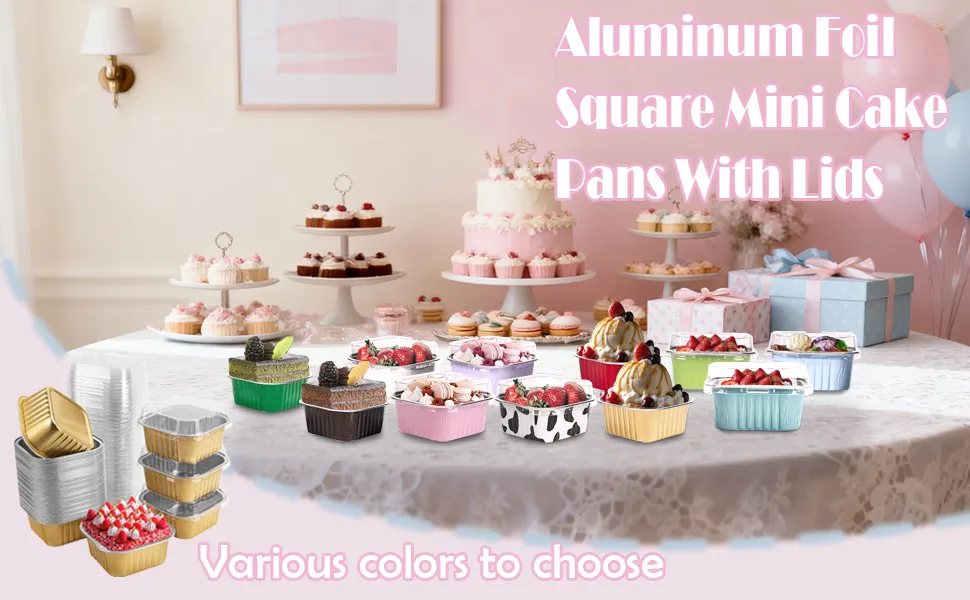 Mini Square Baking Cups with Lids