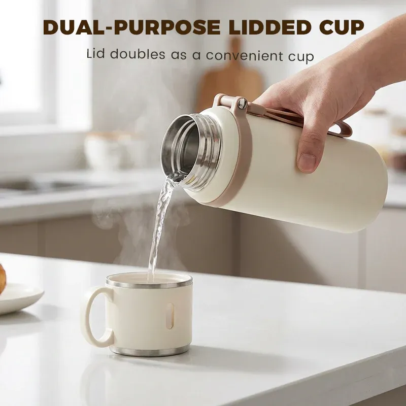Stainless Steel Vacuum-Insulated Bottle with Lidded Cup - Image 4