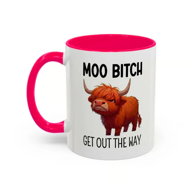 💥49% OFF⏰Moo Bitch Get Out The Way Highland Cow Mug - Image 9