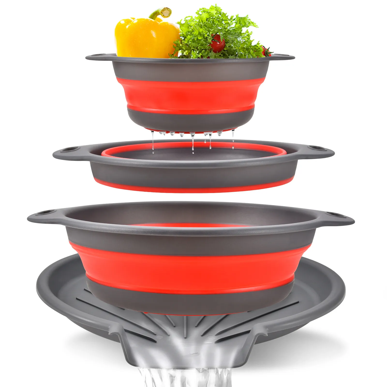 Gevoli Collapsible Colanders 4PC Set: Your Space-Saving, No-Mess Kitchen Hero! 🌟 - Image 3