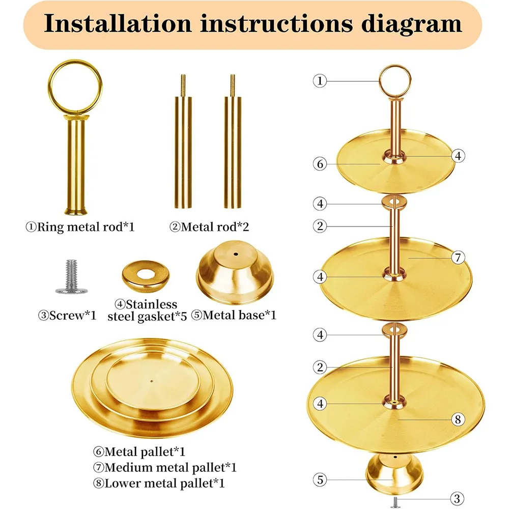 🍰 Elegant 3-Tier Stainless Steel Dessert Stand - Image 13