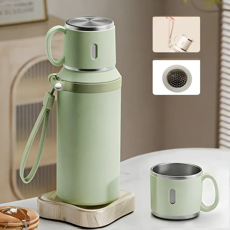 Stainless Steel Vacuum-Insulated Bottle with Lidded Cup - Image 13