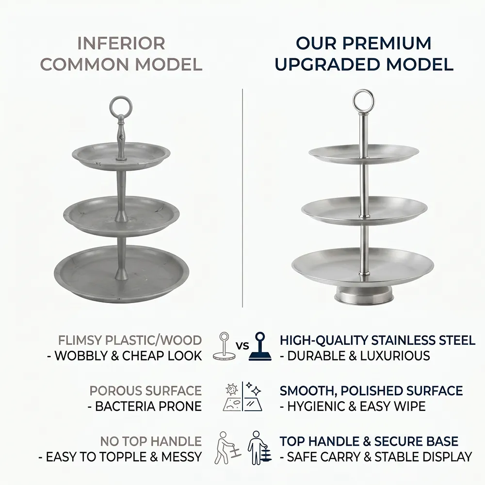 🍰 Elegant 3-Tier Stainless Steel Dessert Stand - Image 2