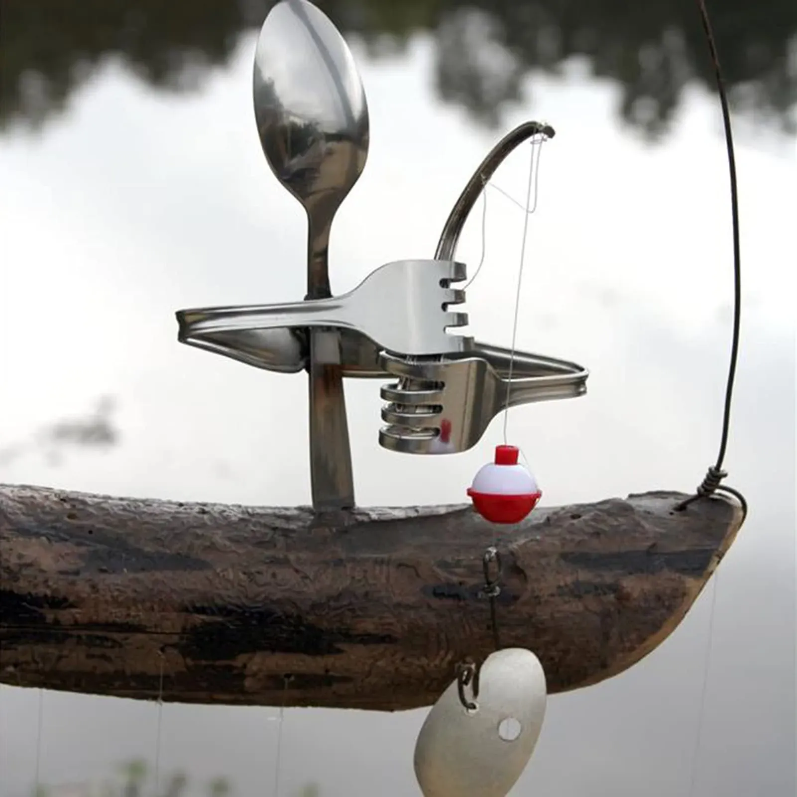 ❤️Handcrafted Fisherman's Spoon Fish Sculpture Wind Chime - Image 3