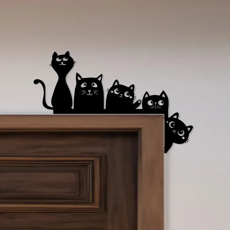 Metal Adorable Cat Door Topper - Image 2