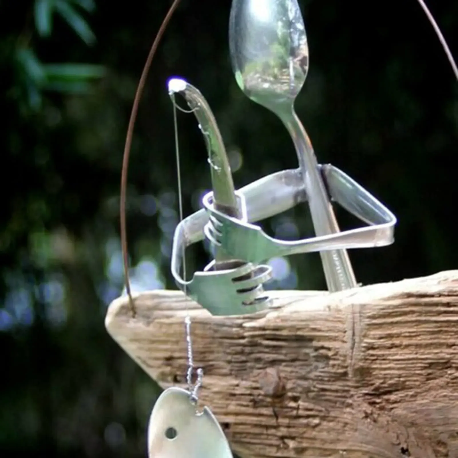 ❤️Handcrafted Fisherman's Spoon Fish Sculpture Wind Chime - Image 6