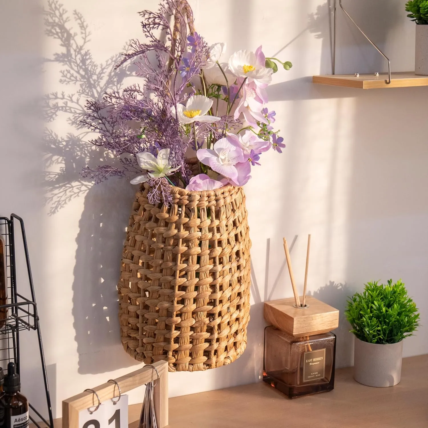 Handwoven Door Hanging Flower Basket - Image 4