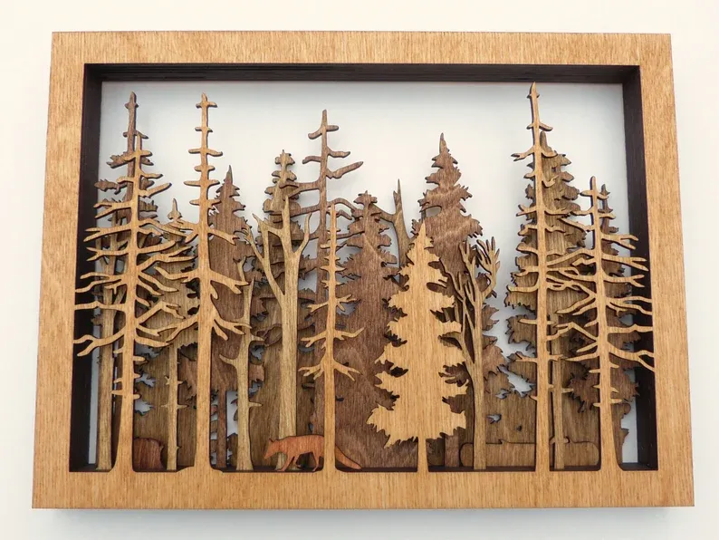 Forest Wildlife - Handcrafted Art | Uncommon Art | 3D Art | Unique Art| All Natural Art | Rare Art