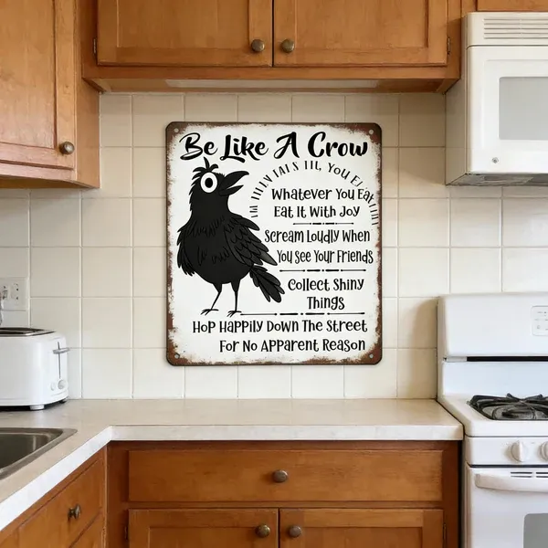 π¦ββ¬Be Like A Crow Vintage Metal Sign β Funny Positive Wall Artβ¨ - Image 5