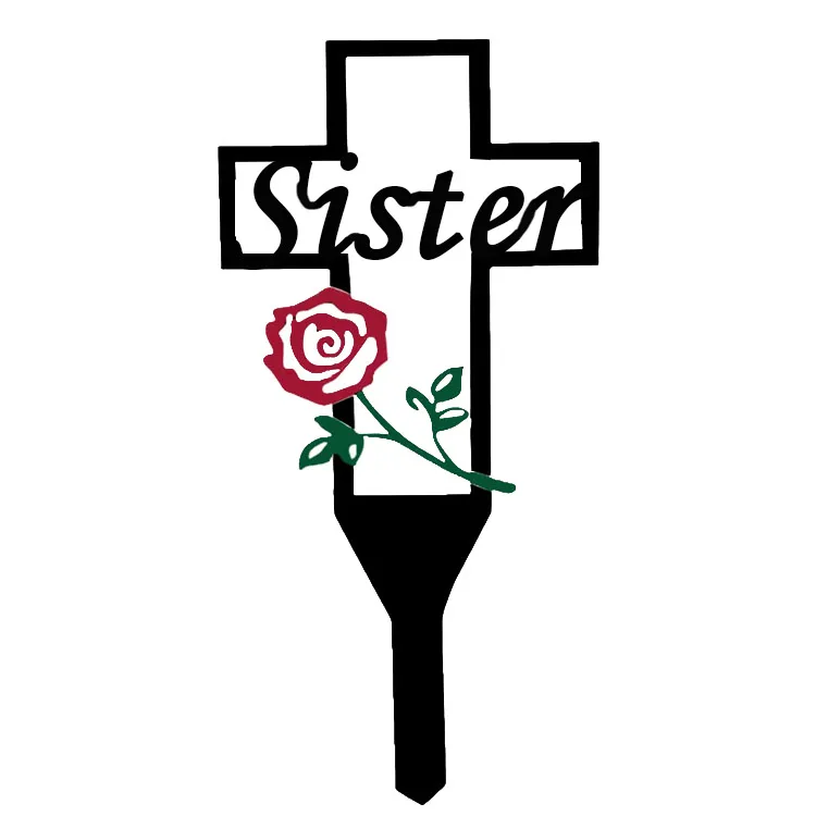 Cemetery Memorial Cross Stake for Parents - Image 19