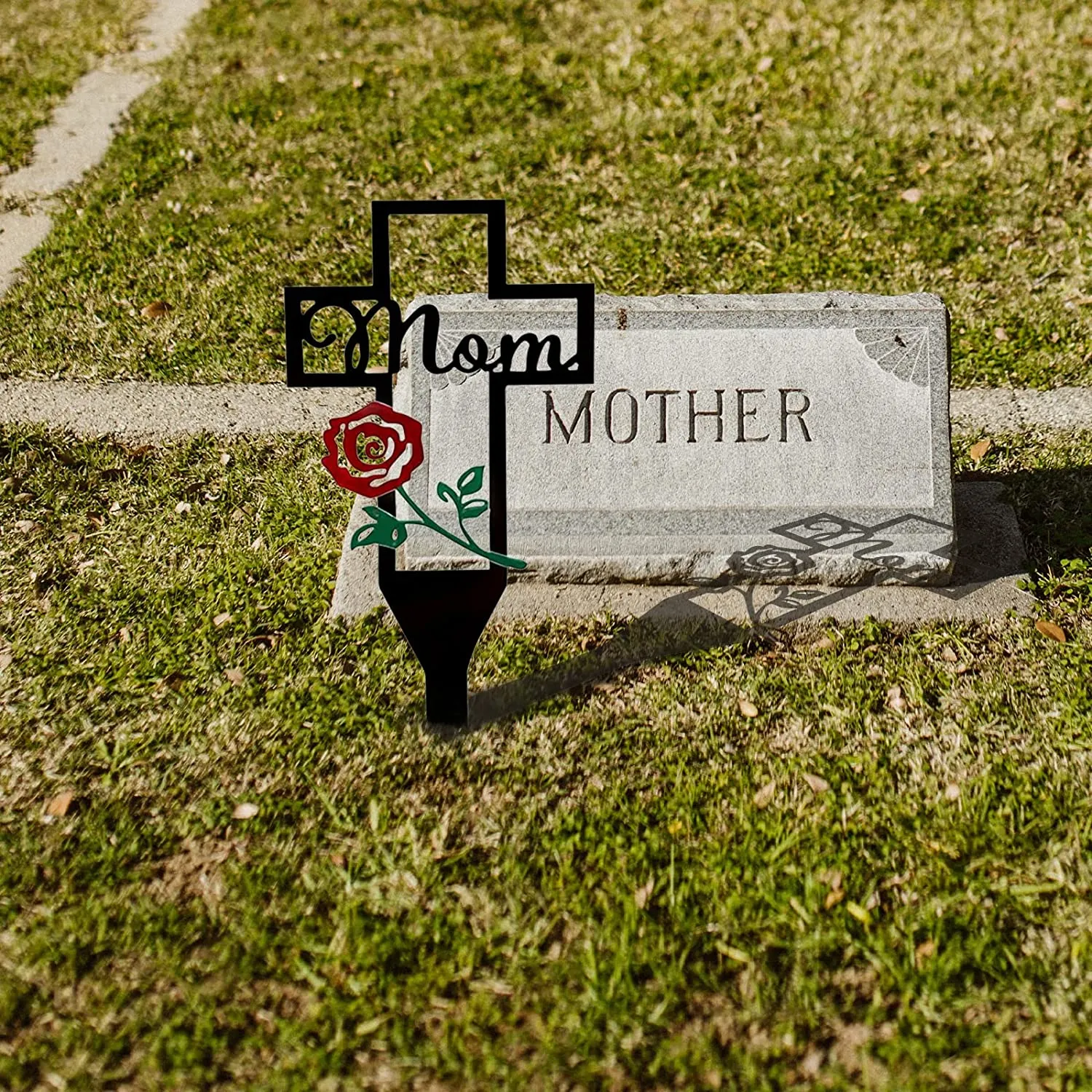 Cemetery Memorial Cross Stake for Parents - Image 8