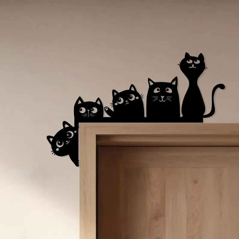 Metal Adorable Cat Door Topper - Image 3