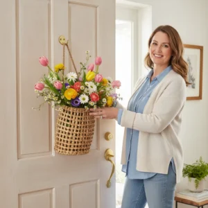 Handwoven Door Hanging Flower Basket