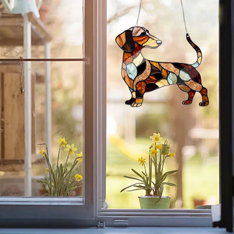 Dachshund window hanging