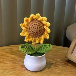 Handmade Knitted Yarn Flower Decor