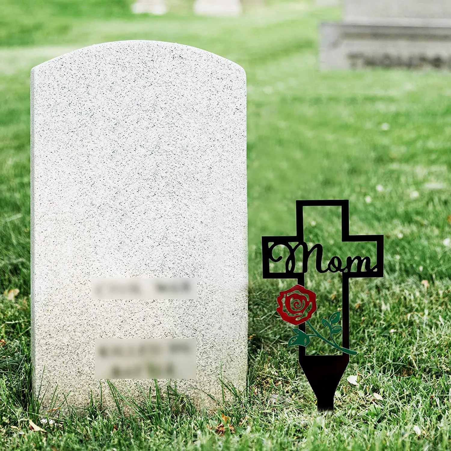 Cemetery Memorial Cross Stake for Parents - Image 3