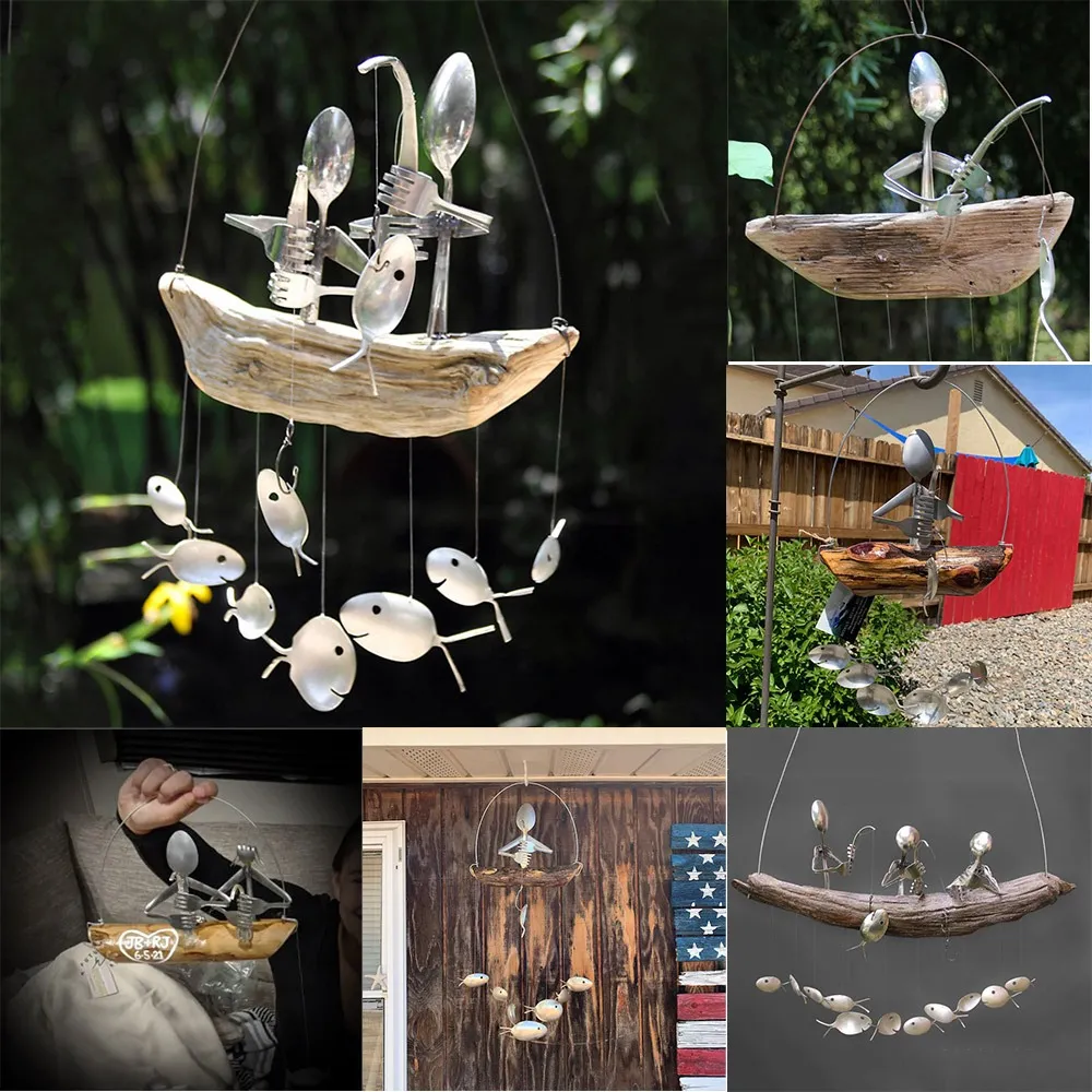Fish sculpture wind chime