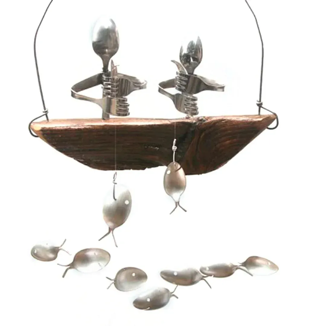 ❤️Handcrafted Fisherman's Spoon Fish Sculpture Wind Chime - Image 10