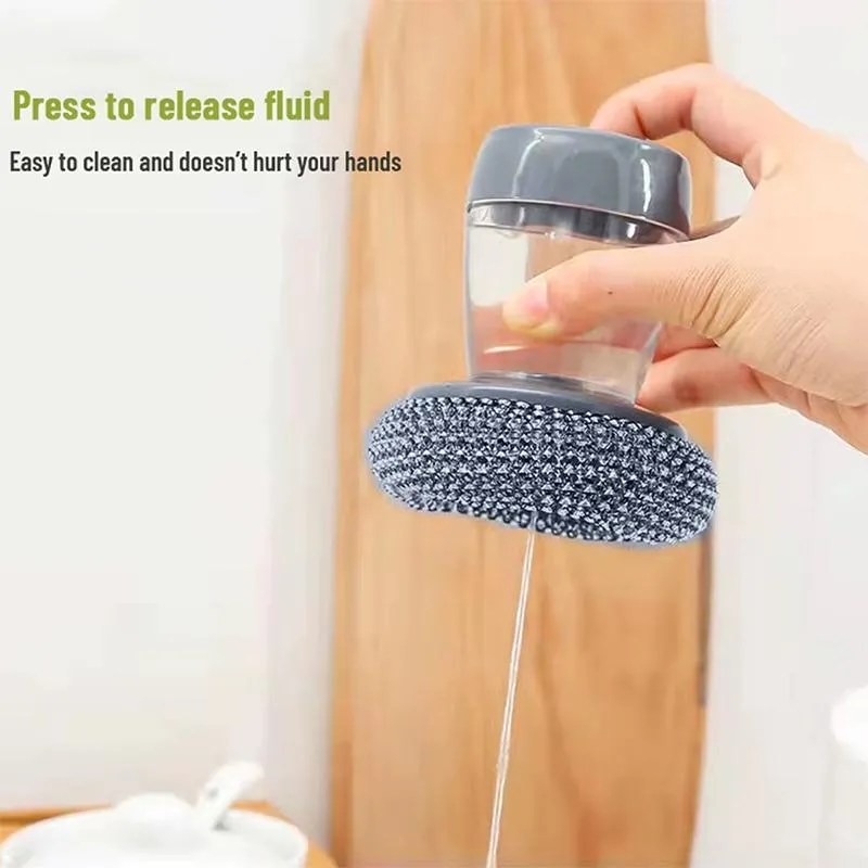 💖-Automatic Liquid Filling Good Handle Soap Dispense Palm Kitchen Brush for Bowl Sink Cleaning Pot Comfortable - Image 2
