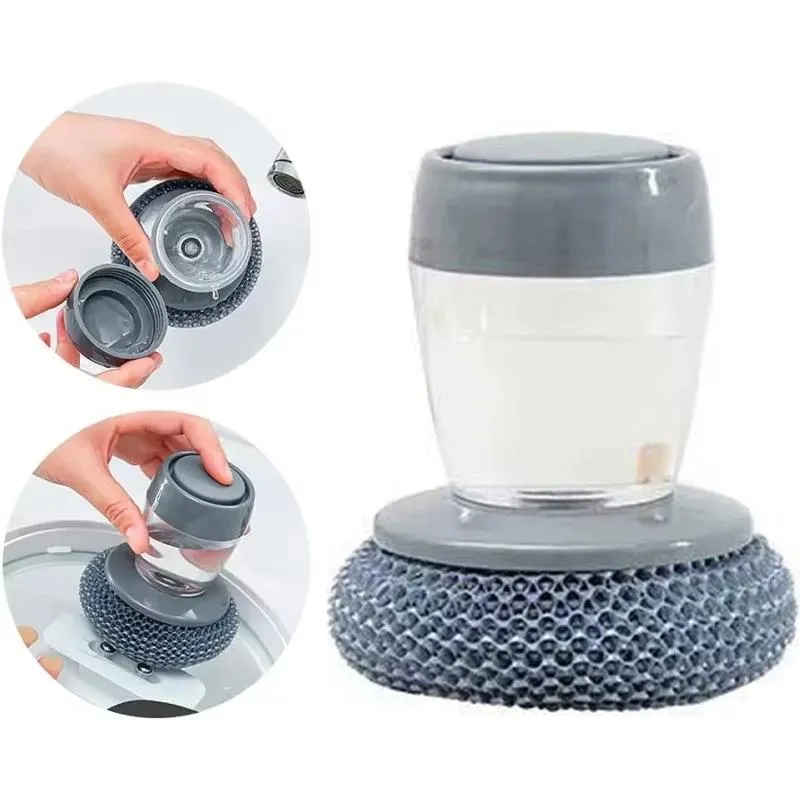 💖-Automatic Liquid Filling Good Handle Soap Dispense Palm Kitchen Brush for Bowl Sink Cleaning Pot Comfortable