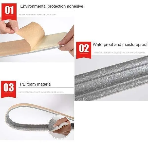 Self-Adhesive Environmental Protection 3D Wall Edging Strip (7.55 FEET/ROLL) - Image 3
