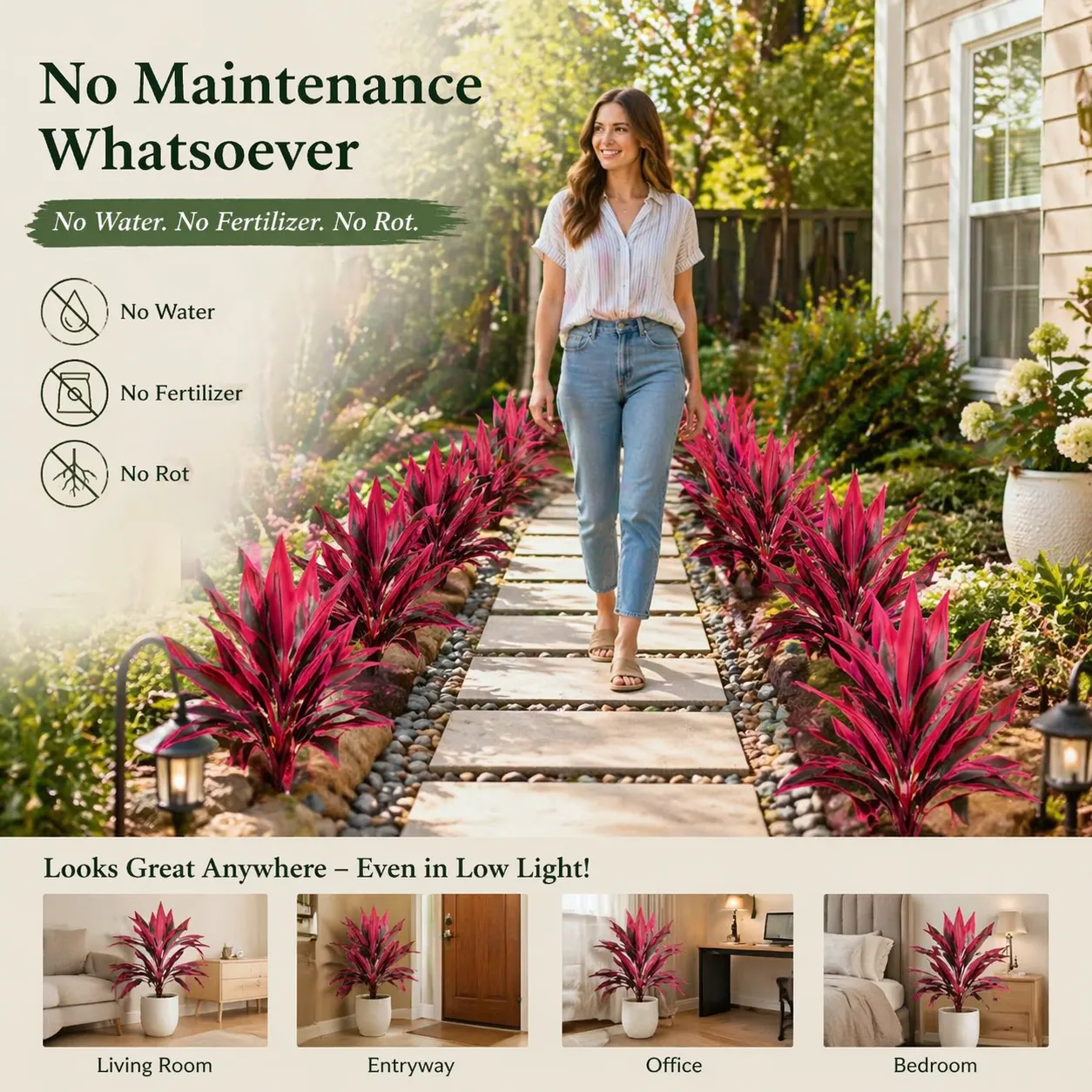 2‑Pack 21.6" Artificial Cordyline Plant - Image 3